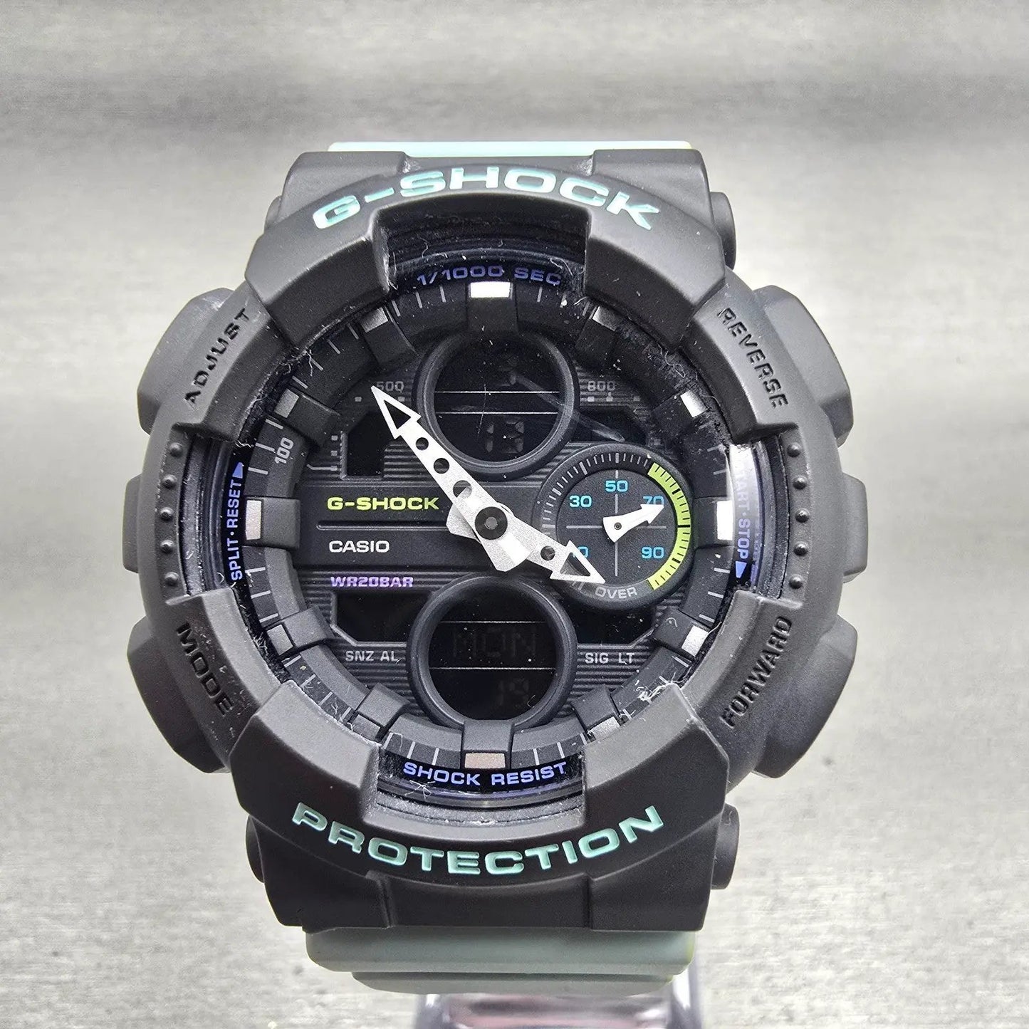 Casio G-Shock GMA-S140 Watch Women 46mm Black Gray Alarm Chronograph New Battery0