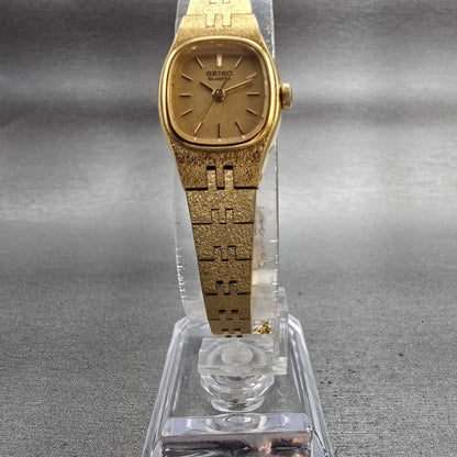 Seiko Watch Women 16mm Gold Dial Gold Tone Oval 7321-5399 New Battery Vintage5