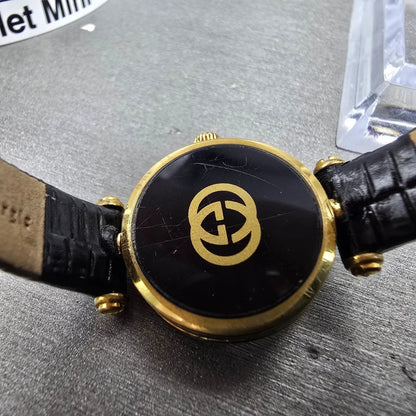 Gucci 2000L Watch Women 22mm Silver Dial Gold Plated Round New Battery Vintage9