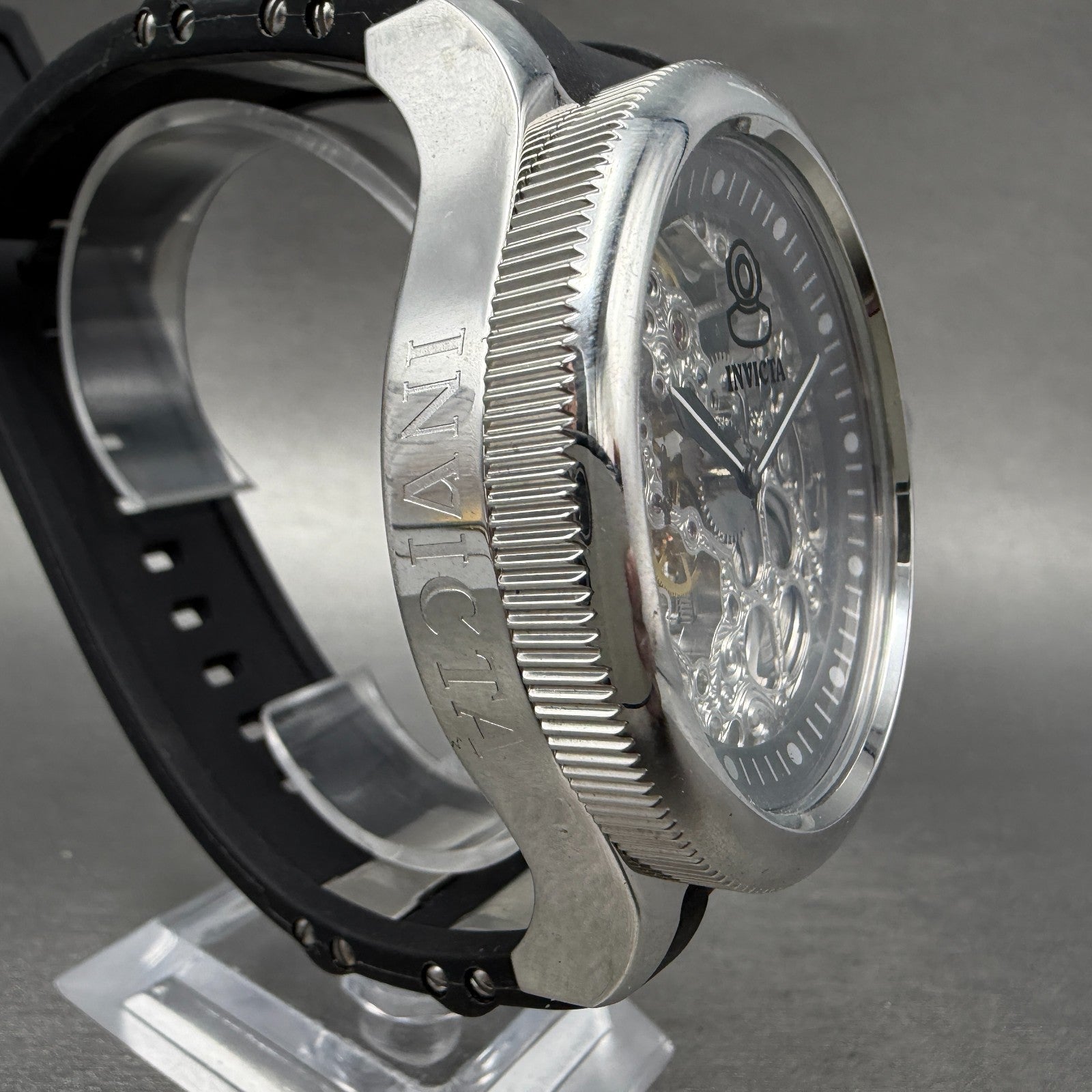Invicta Russian Diver Watch Men 52mm Skeleton Dial Silver Tone Manual 1088 Runs3