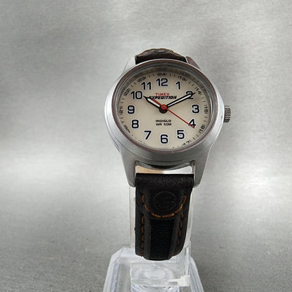 Timex Expedition Watch Women 26mm Cream Dial Silver Tone Round New Battery ABC125