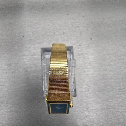 Seiko Tank Watch Women 12mm Black Dial Gold Tone Rectangle 2E20-5490 New Battery4
