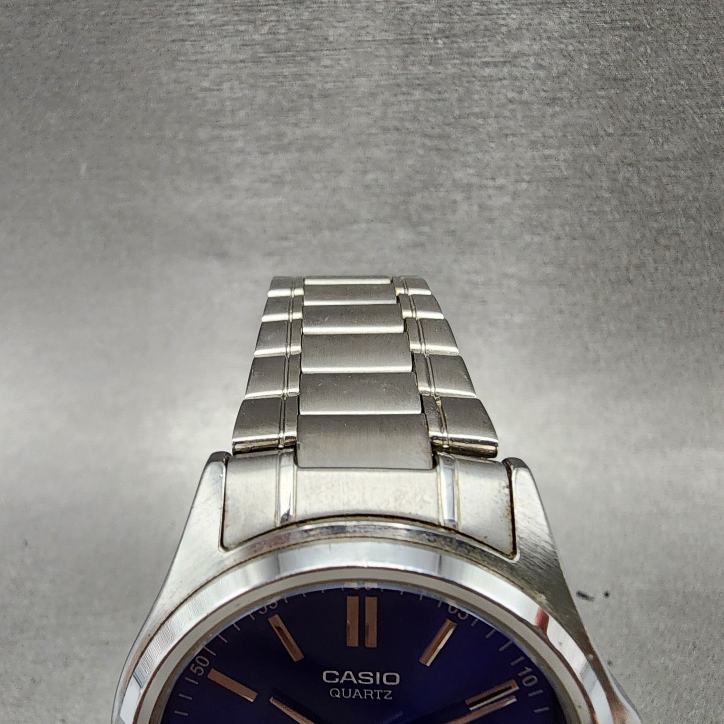Casio Watch Men 37mm Blue Dial Silver Tone Daydate MTP1239DJ New Battery ABC1234