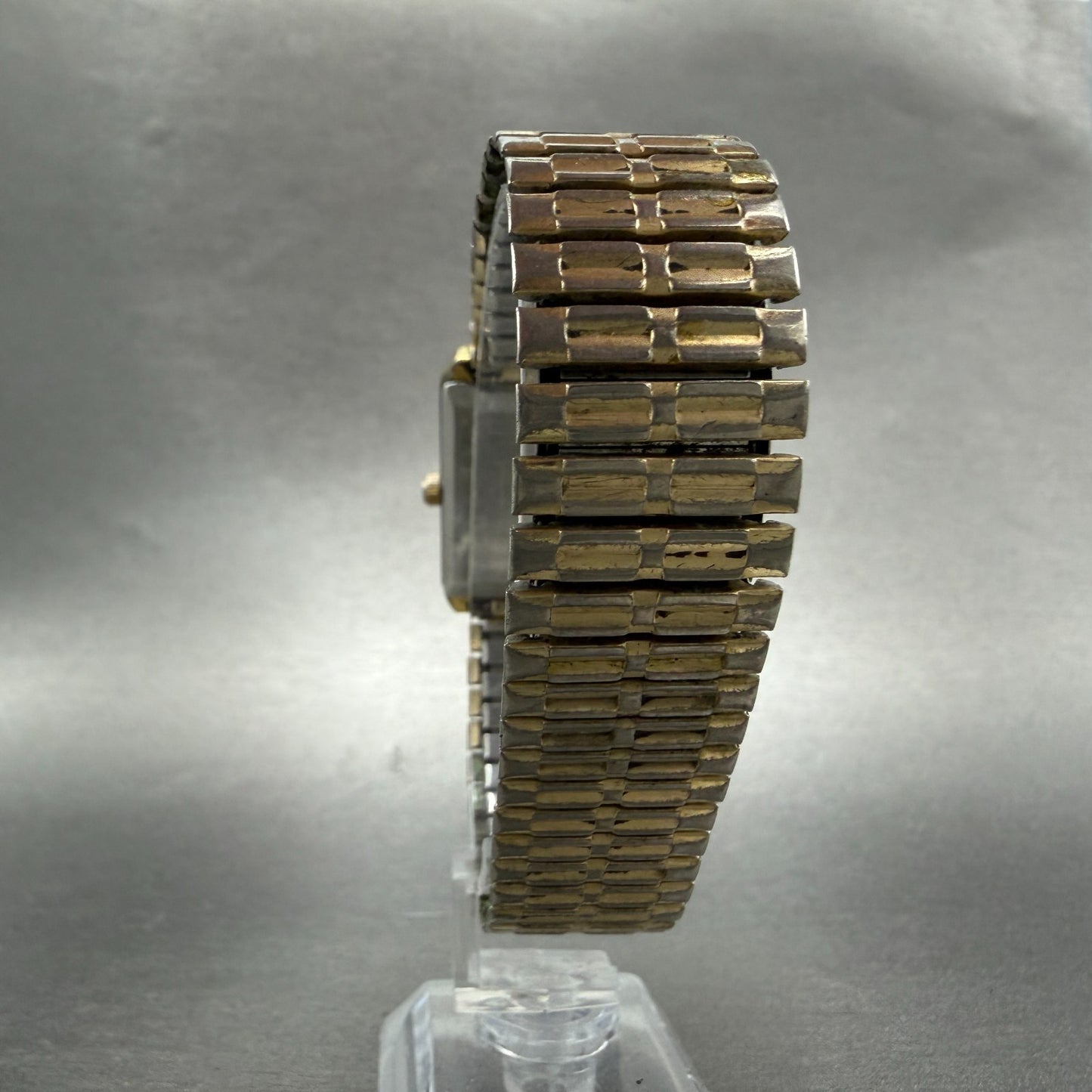Seiko Tank Watch Men 28mm Champagne Dial Gold Tone Rectangle 7810-5029 PARTS8