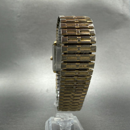 Seiko Tank Watch Men 28mm Champagne Dial Gold Tone Rectangle 7810-5029 PARTS8