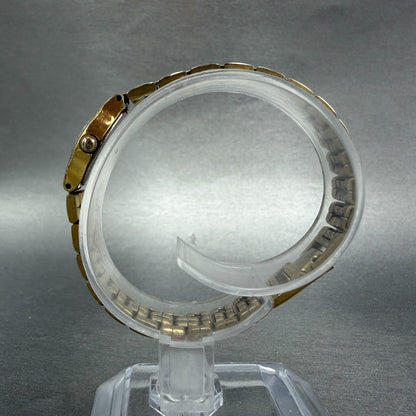 Seiko Watch Women 17mm Champagne DIla Gold Tone Oval 1F20-5B19 New Battery VTG6