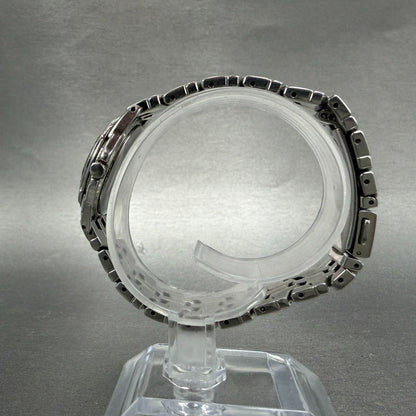 Seiko Watch Women 26mm Black Dial Silver Tone Date Round 7N82-0AM0 New Battery N6