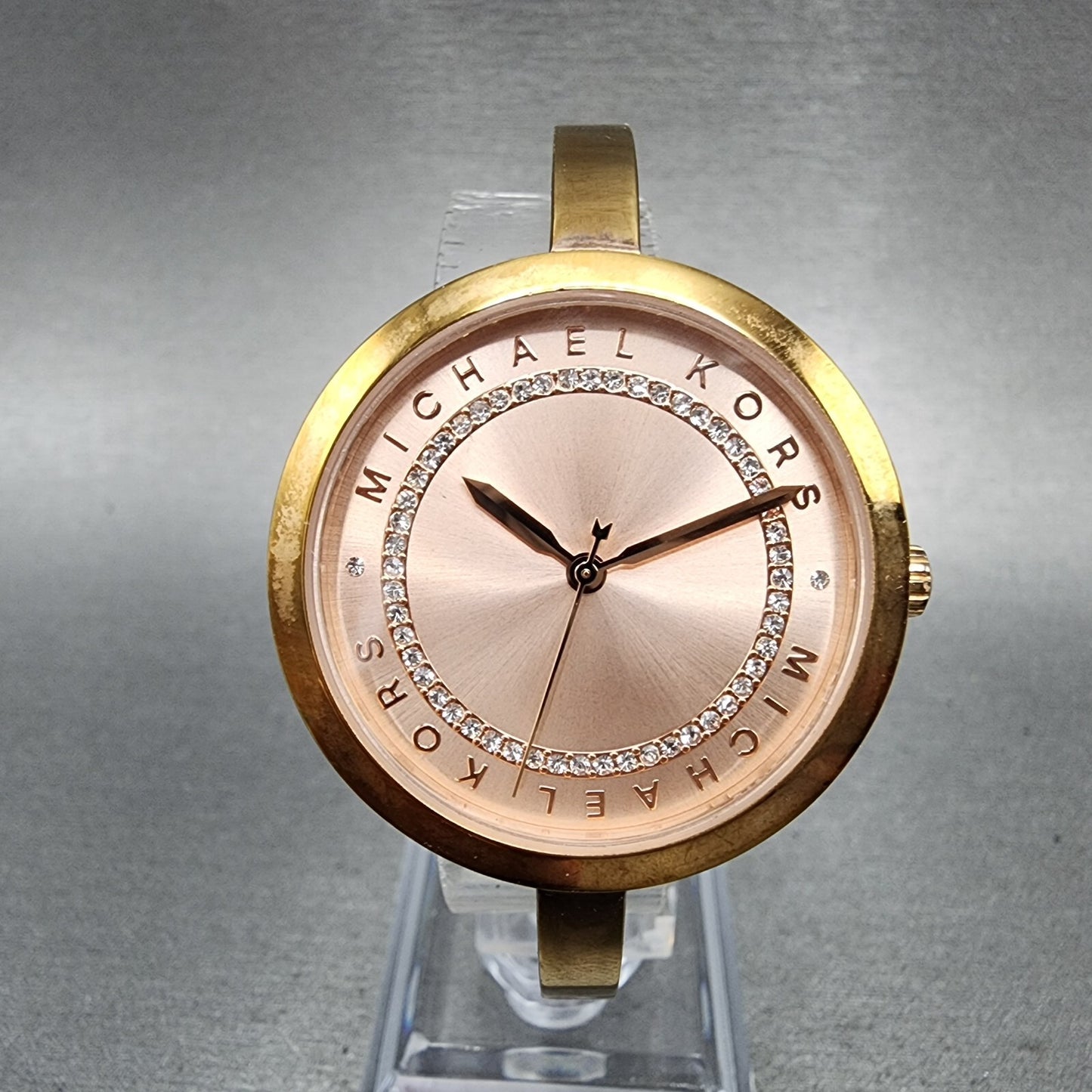 Michael Kors Blakely Watch Women 34mm Rose Dial Rose Gold Tone Round New Battery0