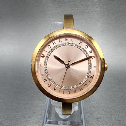 Michael Kors Blakely Watch Women 34mm Rose Dial Rose Gold Tone Round New Battery0