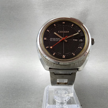 Citizen Crystal Seven Custom Automatic Watch Men 37mm Black Dial Steel Runs6