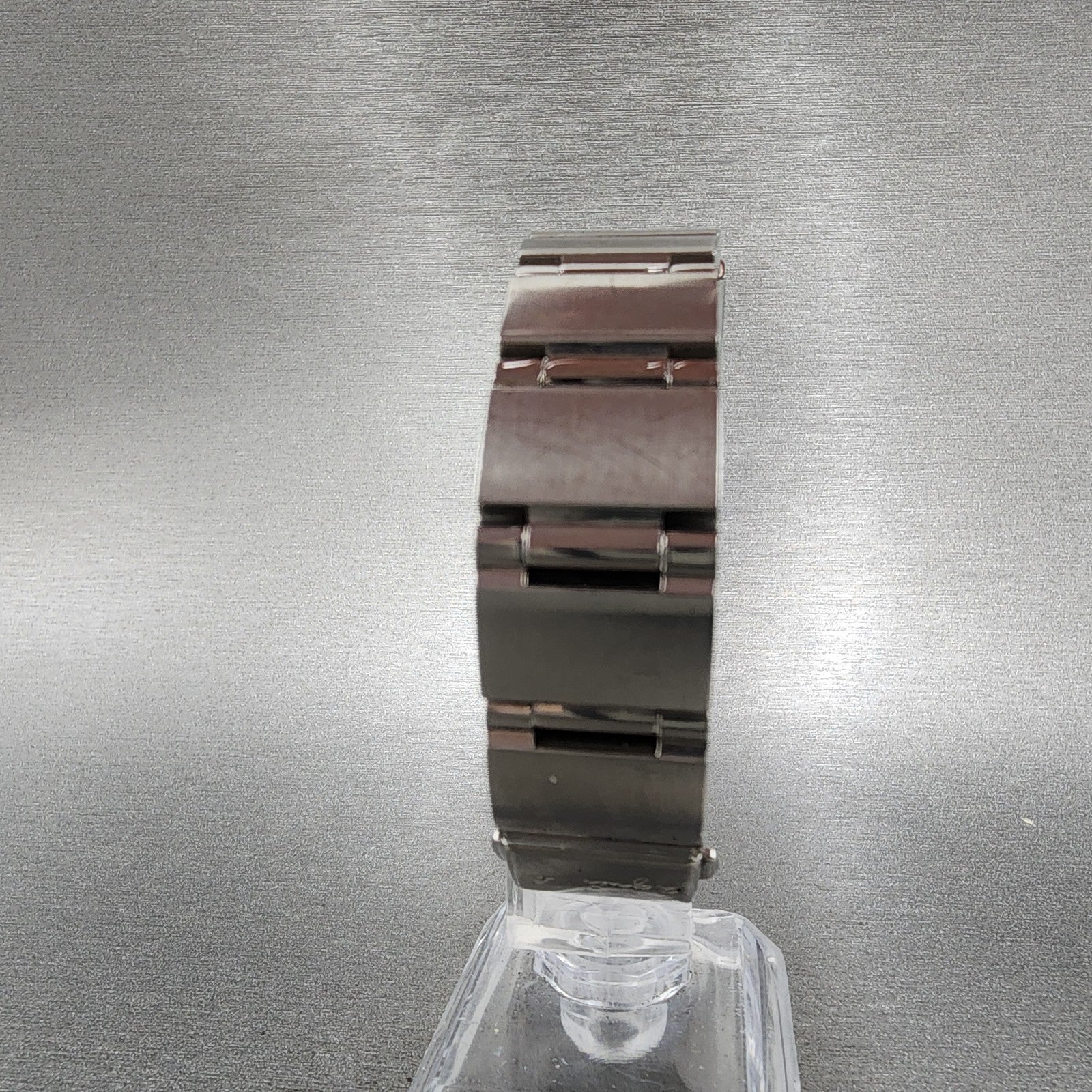 Anges B Dual Time Watch Women 19mm Black Dial Steel Rectangle New Battery7