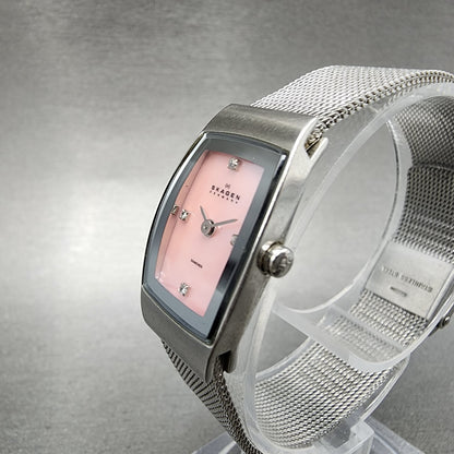 Skagen Watch Women 16mm MOP Dial Silver Tone Rectangle 271SSSPMPD New battery