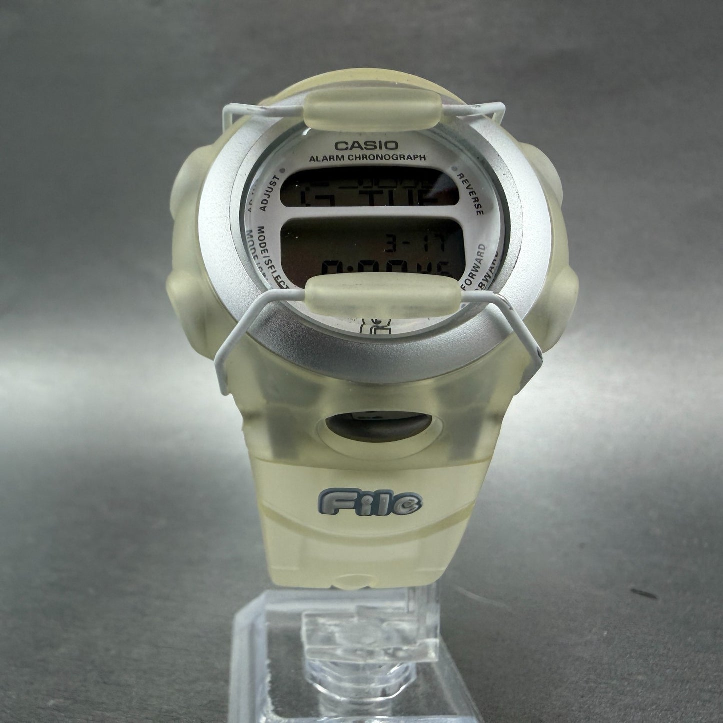 Casio Baby-G Watch Women 41mm Digital Clear Alarm Chrono BG-380 New Batt5