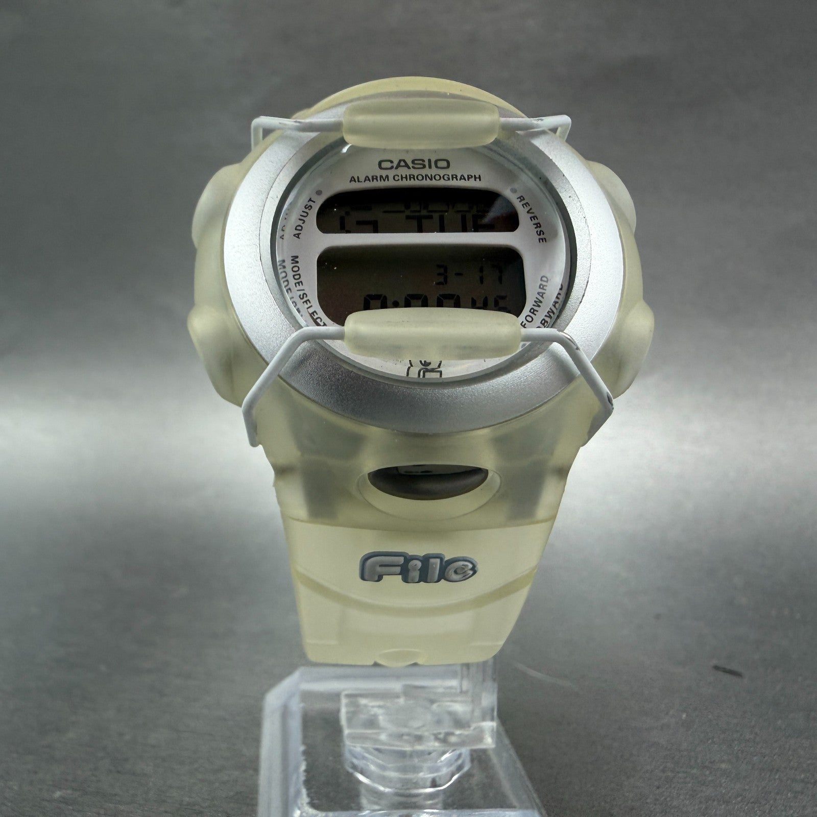 Casio Baby-G Watch Women 41mm Digital Clear Alarm Chrono BG-380 New Batt5