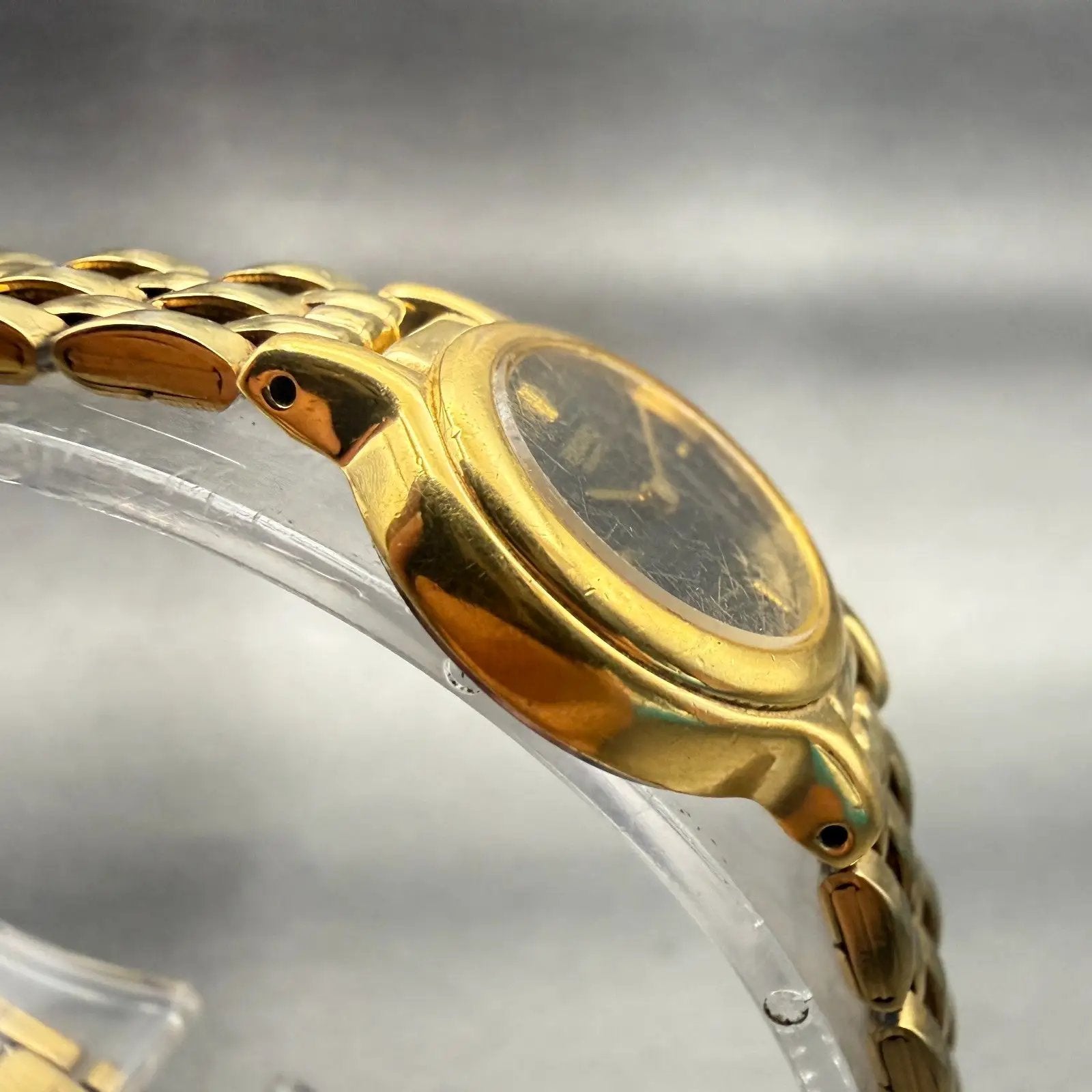 Seiko Watch Women 19mm Black Dial Gold Tone Round 1N00-0C49 New Battery Vintage3