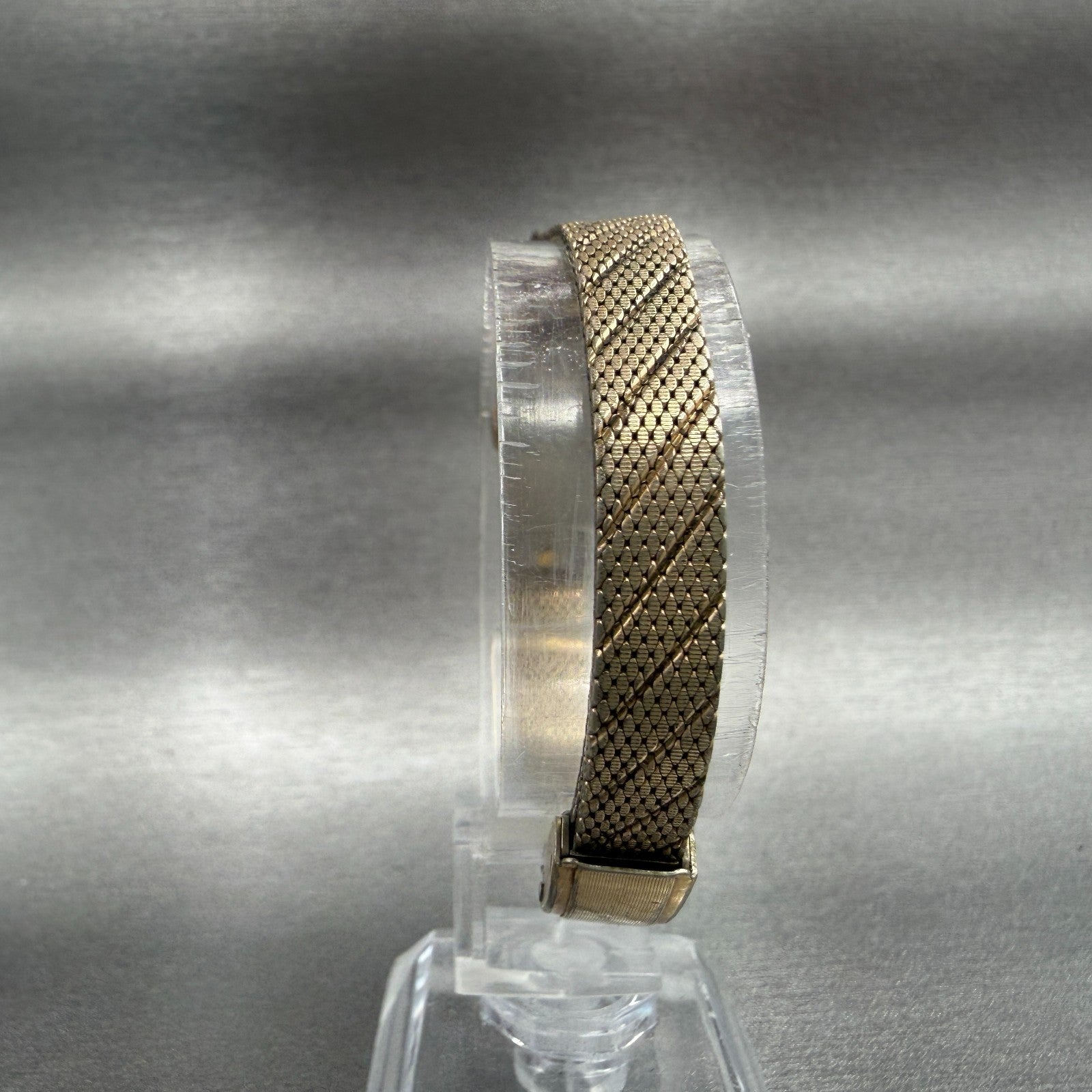 Elgin Watch Women 11mm Champagne Dial Gold Tone Rectangle Manual Wind Runs VTG7
