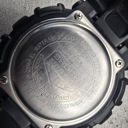 Casio G-Shock GD-100 Watch Men 51mm Black Dial Black Alarm Chrono New Battery10