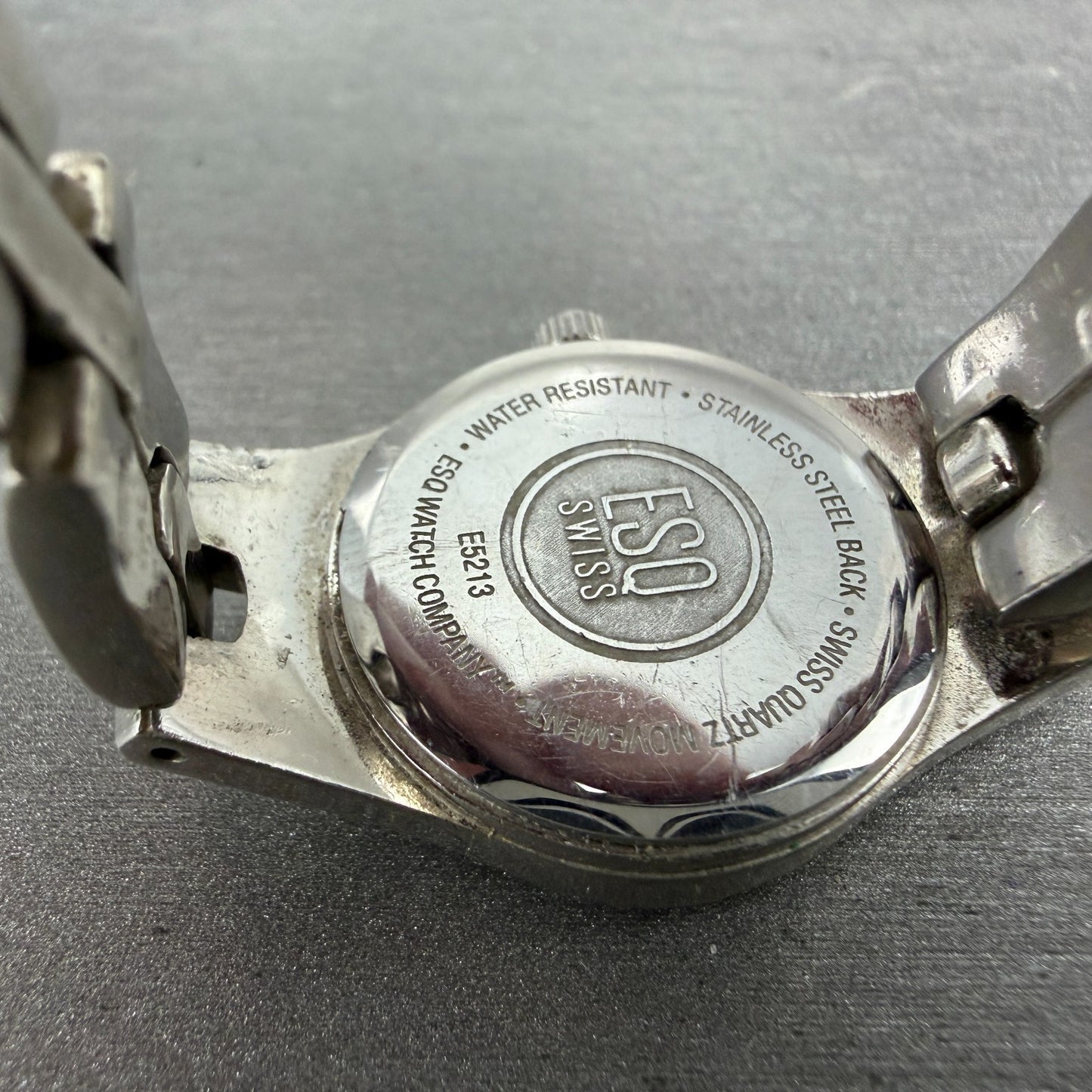 ESQ Watch Women 22mm Black Dial Silver Tone Crystal Bezel Round E5213 New Batt9