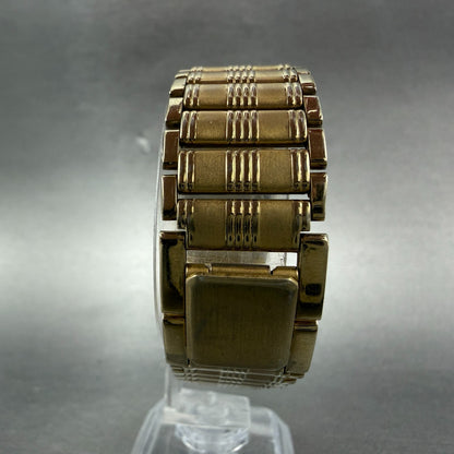 Citizen CQ Tank Watch Men 25mm Black Dial Gold Tone Rectangle 6020-G08334 PARTS8