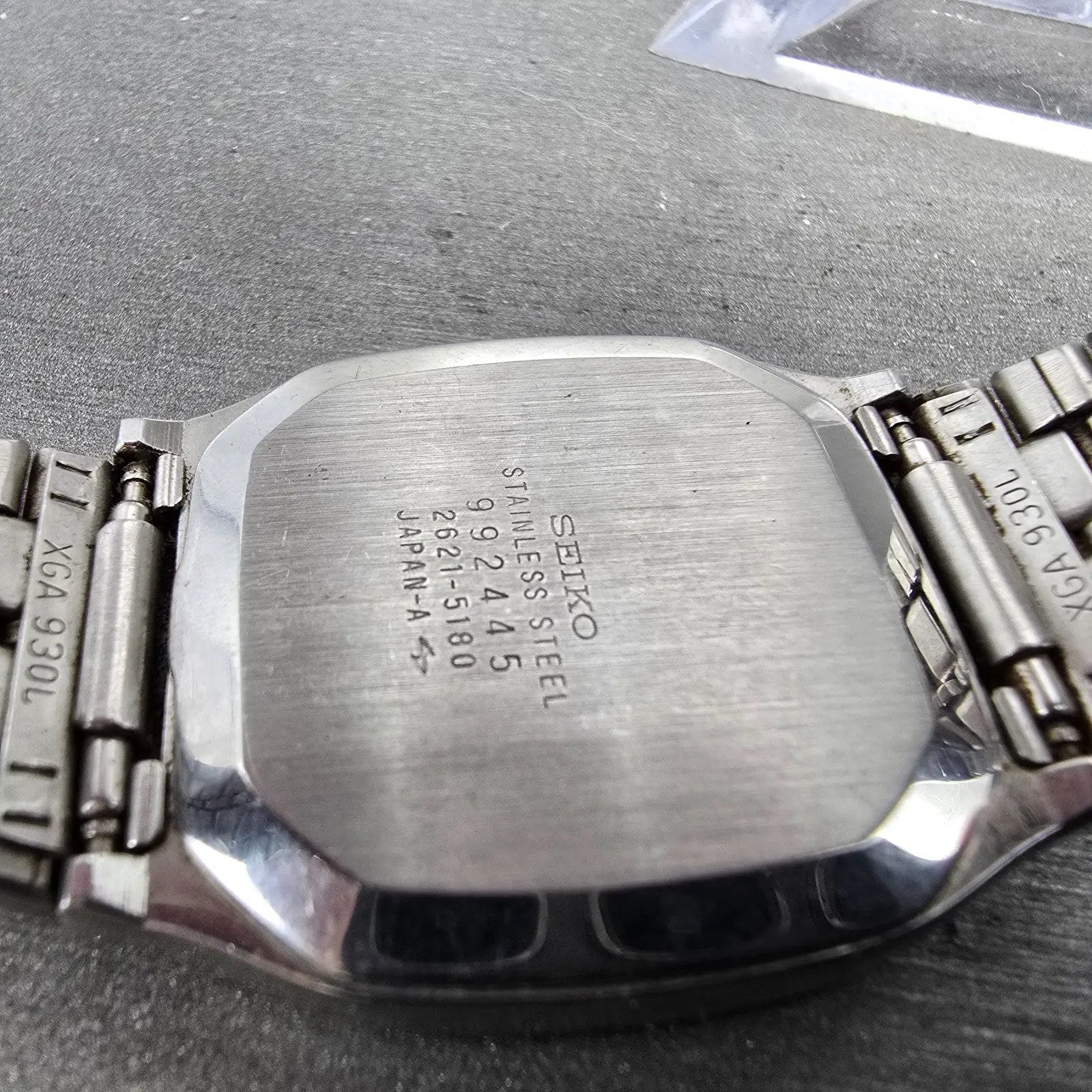 Seiko Tank Watch Men 31mm Silver Dial Silver Tone Rectangle 2621-5180 New Batt10