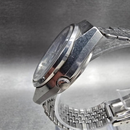 Seiko Type II Watch Men 36mm Blue Dial Silver Tone Daydate 0903-8120 New Battery2