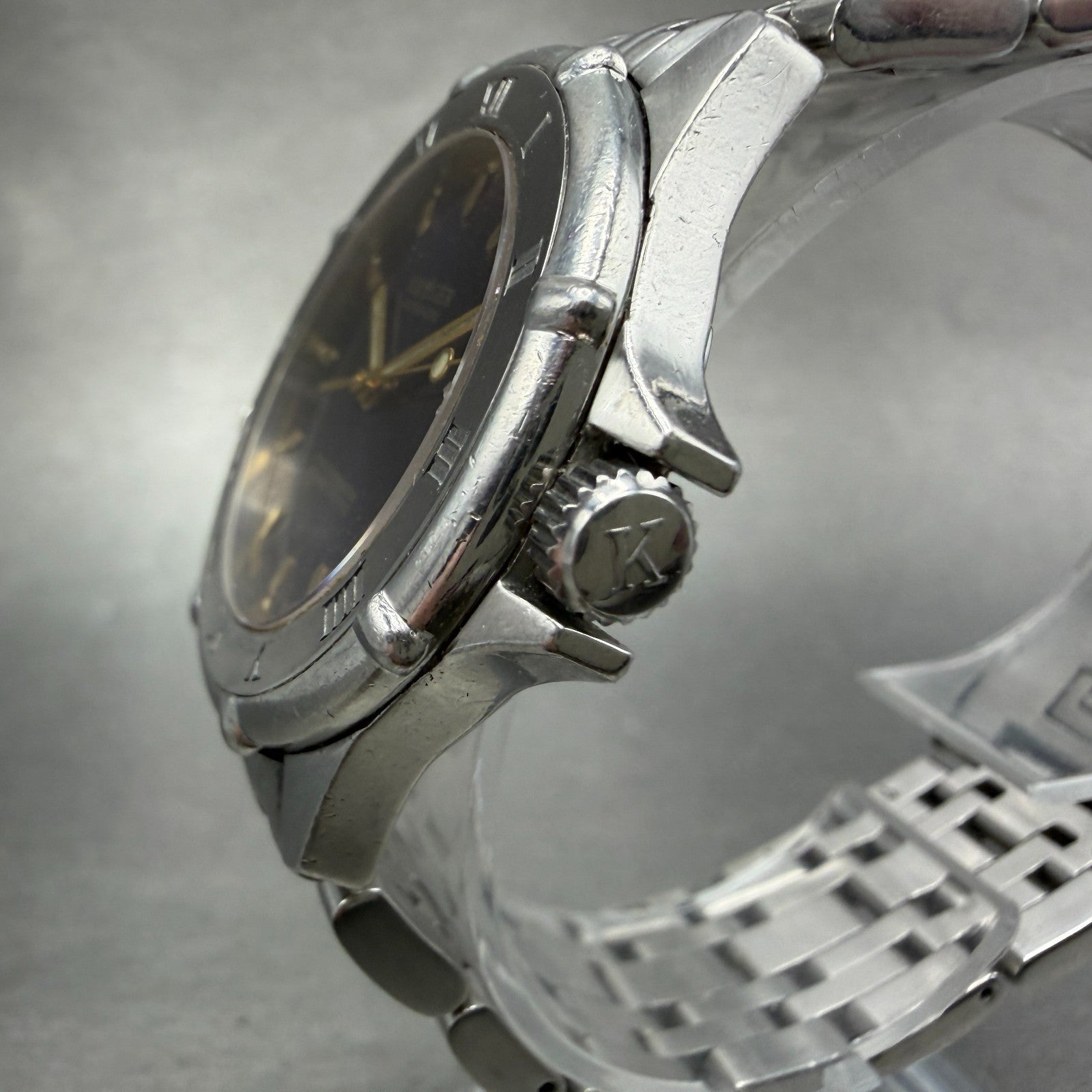 Krieger Automatic Watch Men 36mm Blue Dial Steel Date ETA 2892-2 PARTS3