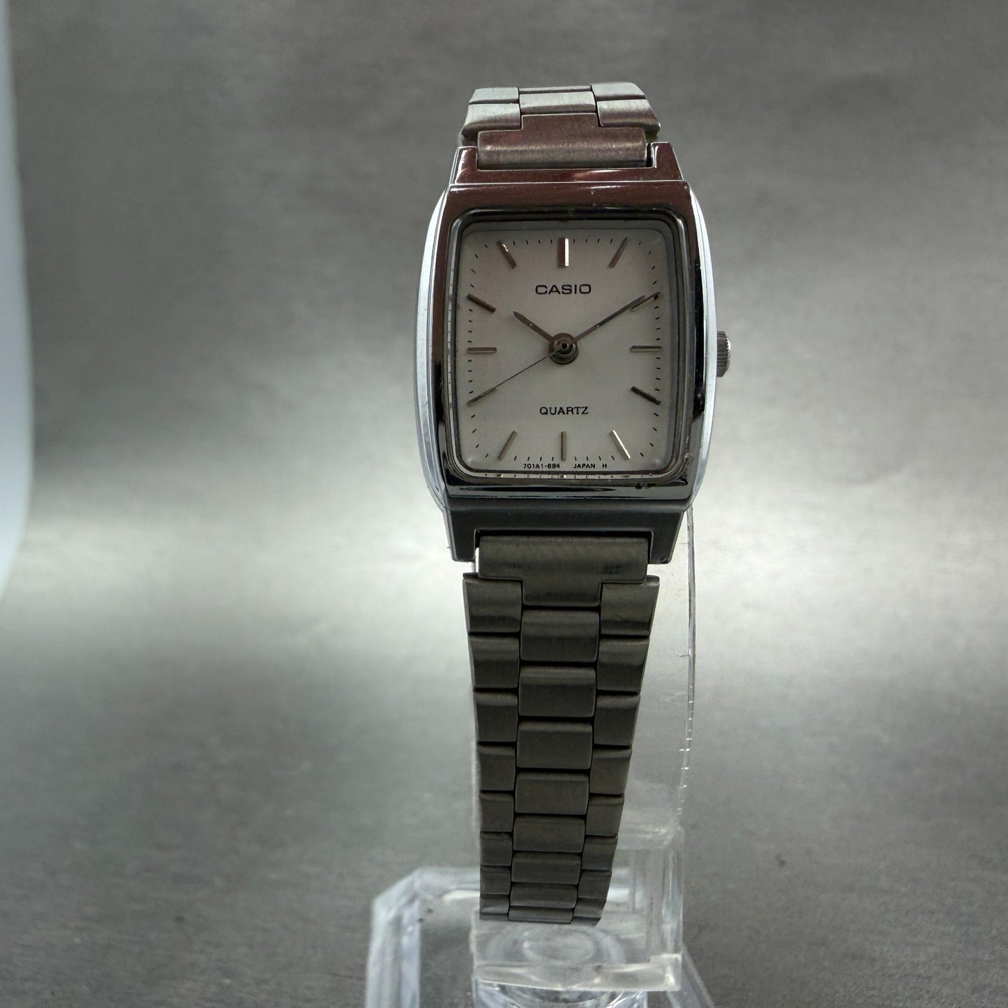 Casio Tank Watch Women 19mm Silver Dial Silver Tone Rectangle LQ-332 New Battery5