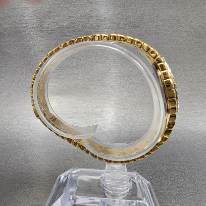 Croton Watch Women 19mm MOP Dial Gold Tone Crystal Bezel Oval new Battery8