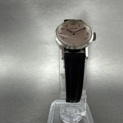 Citizen Watch Women 20mm Silver Dial Silver Tone Round Manual Wind Runs VTG5