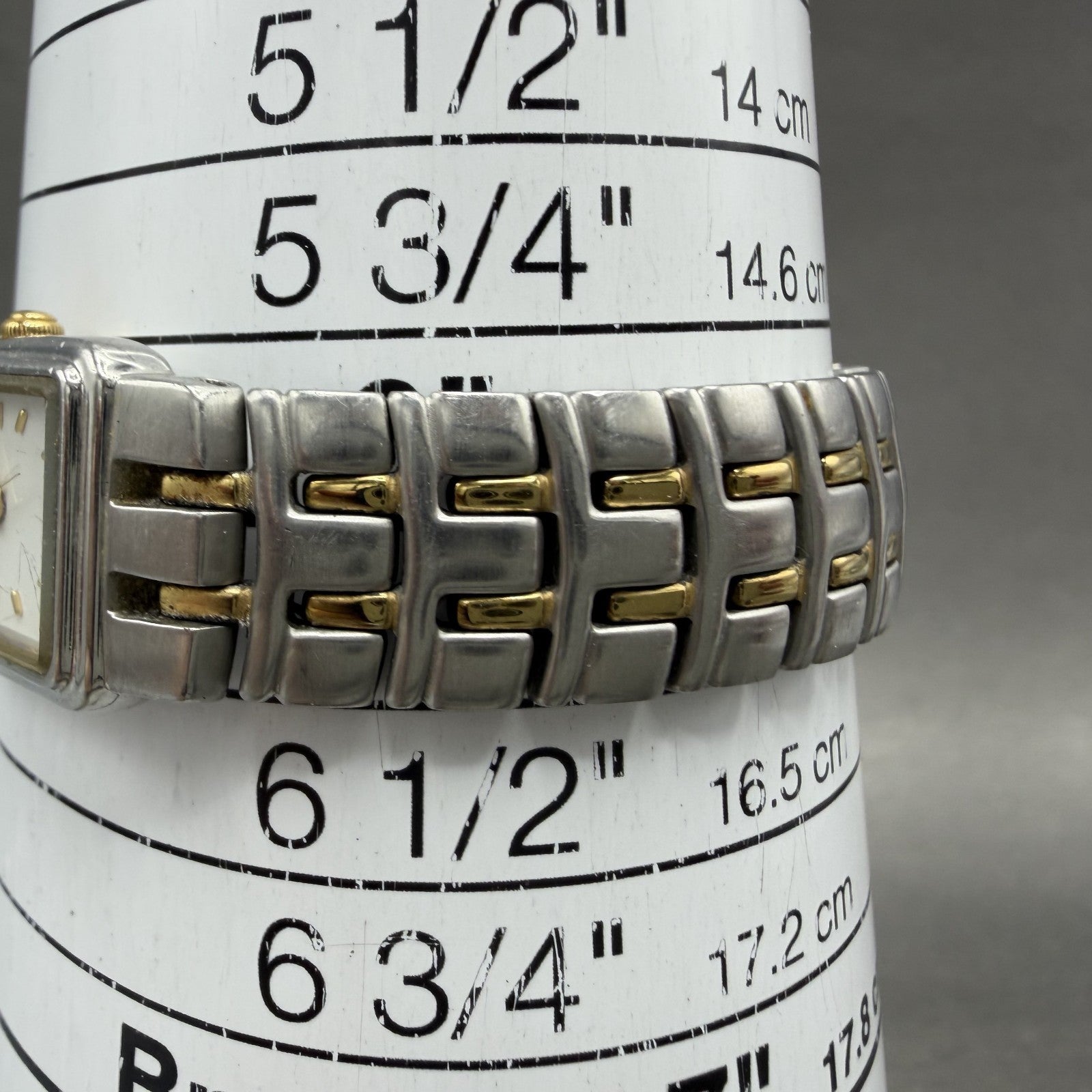 Seiko Tank Watch Women 16mm White Dial Two Tone Rectangle 1N015D60 New Battery10