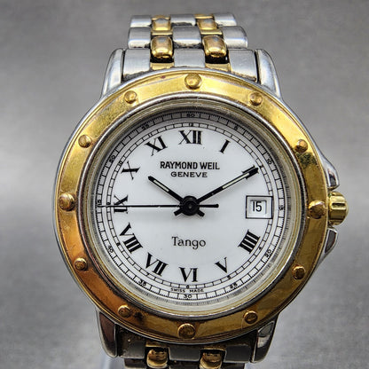 Raymond Weil Tango Watch Women 28mm White Dial Two Tone Date Round New Battery A1