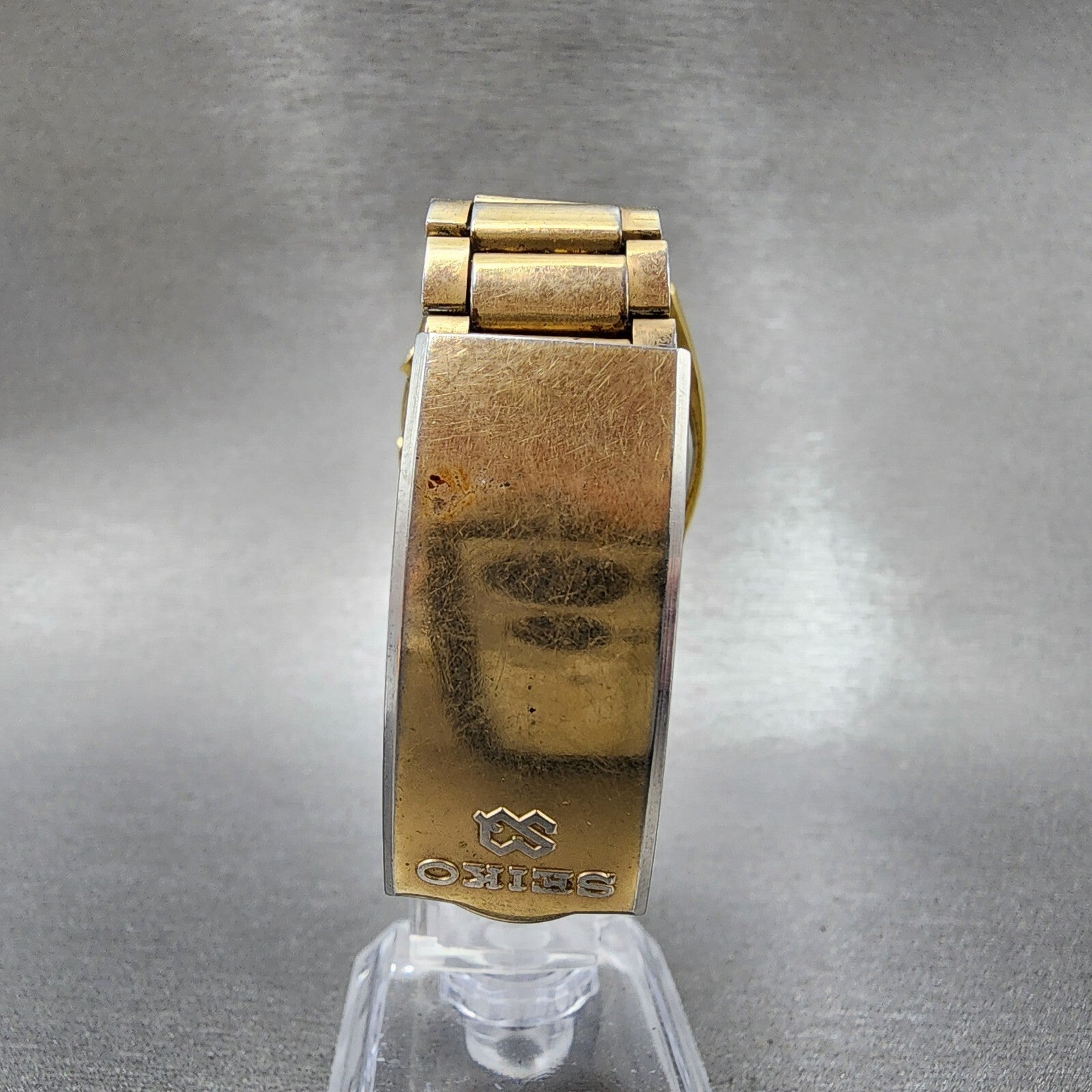 Seiko Digital Watch Men 34mm Gold Tone M1544029 New Battery READ!!!!7