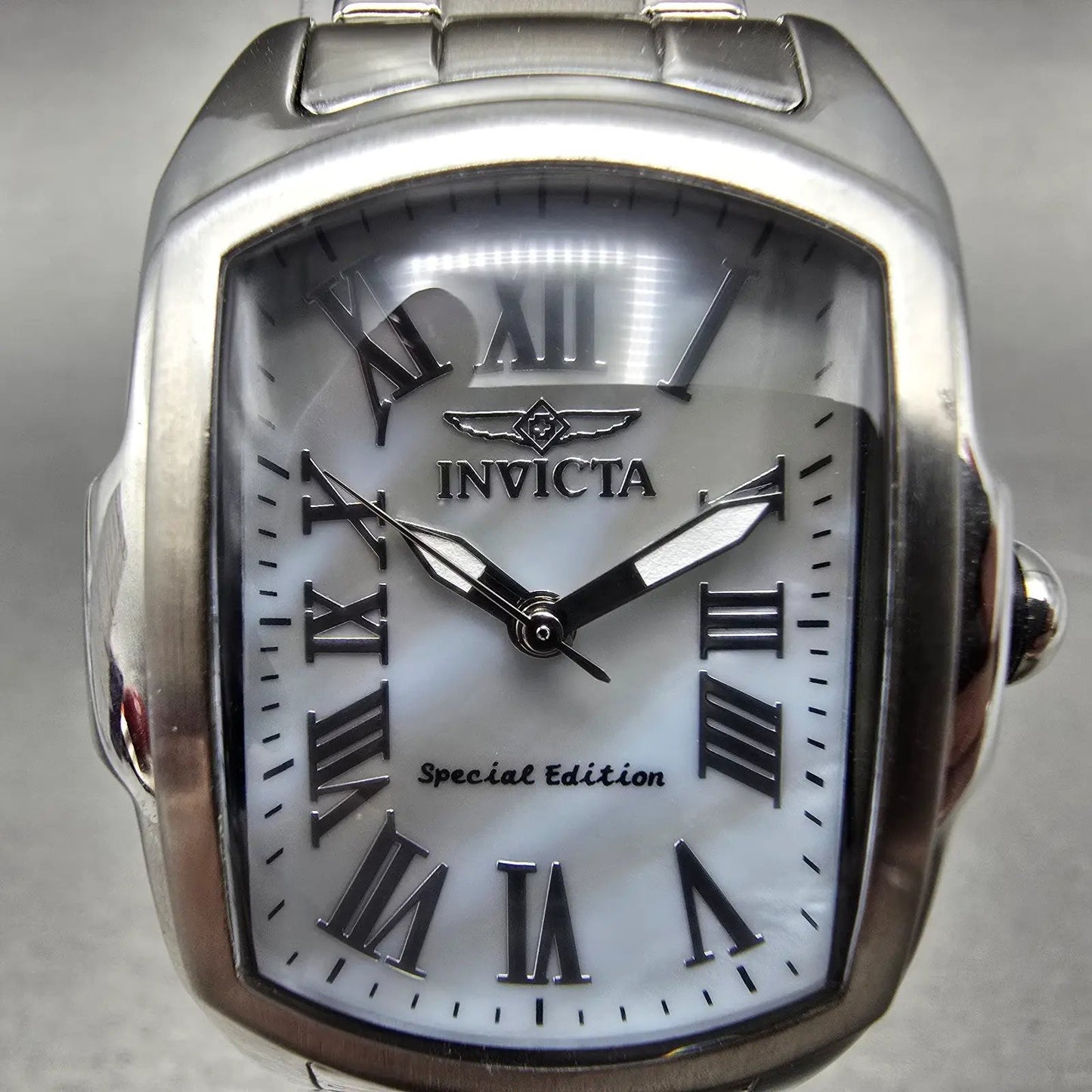 Invicta Lupah Watch 29mm MOP Dial Silver Tone Rectangle 19791 New Battery JNJN1