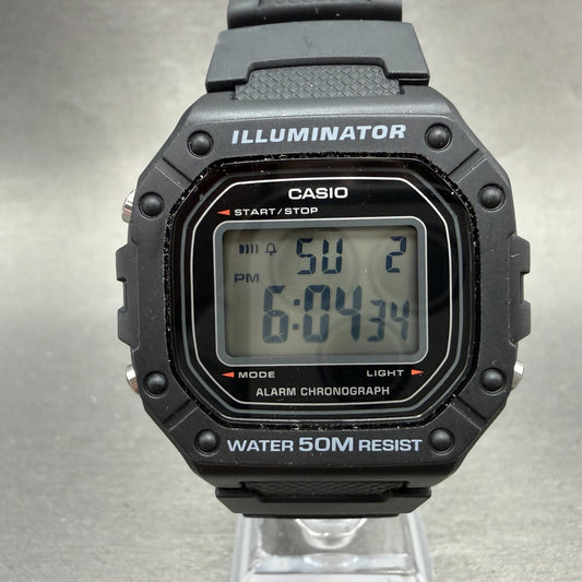 Casio Illuminator Watch Men 43mm Black Alarm Chrono Digital W-218H New Battery0