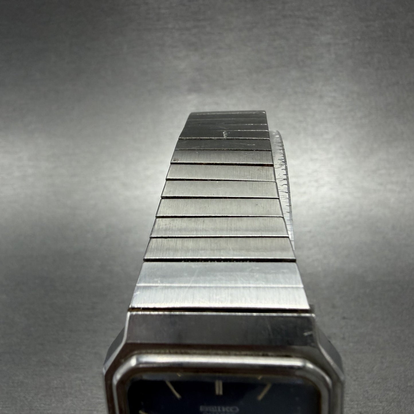 Seiko Tank Watch Men 29mm Gray Dial Silver Tone Date 2632-5000 New Battery READ!4
