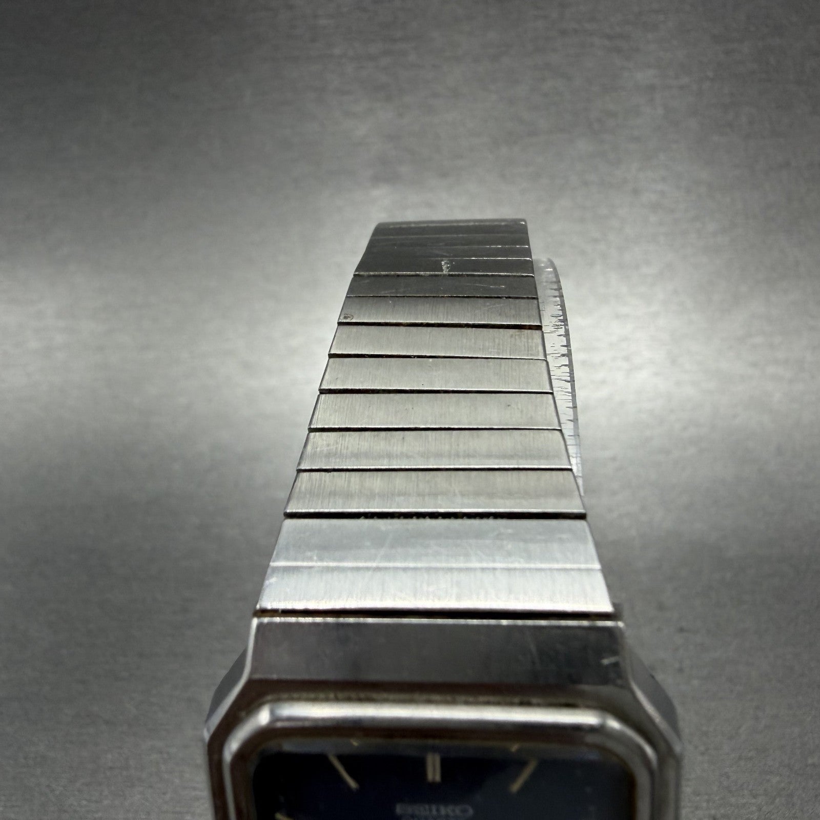 Seiko Tank Watch Men 29mm Gray Dial Silver Tone Date 2632-5000 New Battery READ!4