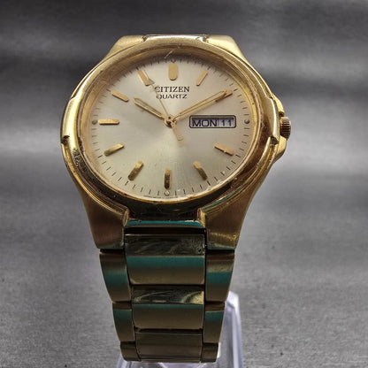Citizen Watch Men 36mm Champagne Dial Gold Tone Daydate 2500-S99937 New Battery5