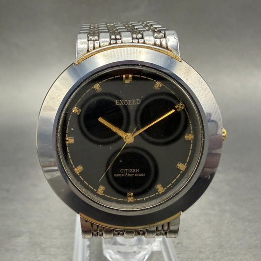 Citizen Exceed Watch Men 34mm black Dial Gray Tone Round 2730-274458 New Battery0