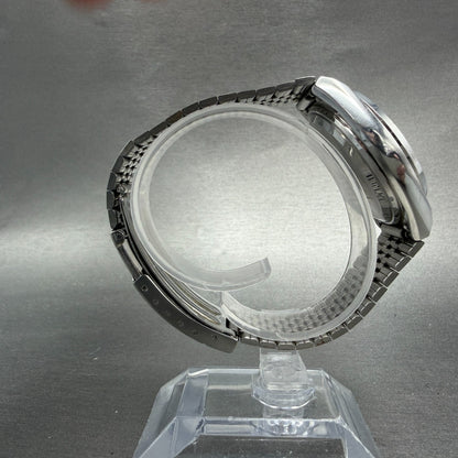 Seiko Type II Watch Men 36mm Silver Dial Silver Tone Daydate 7546-7000 New Batt8