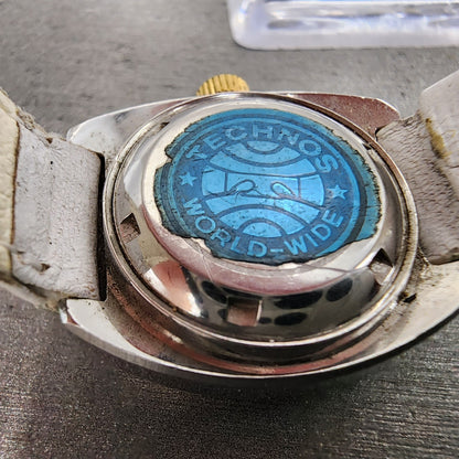 Technos Fire Brid Automatic Watch Women 25mm Whtie Dial Steel Date Runs VTG9