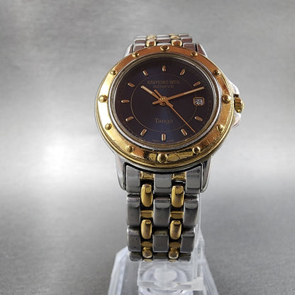 Raymond Weil Tango Watch Women 28mm Blue Dial Two Tone Date Round 5360 New Batt5
