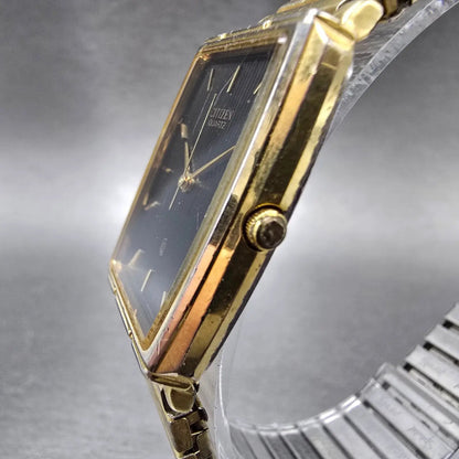 Citizen Tank Watch Men 25mm Black Dial Gold Tone Rectangle 6031-K00799 PARTS3