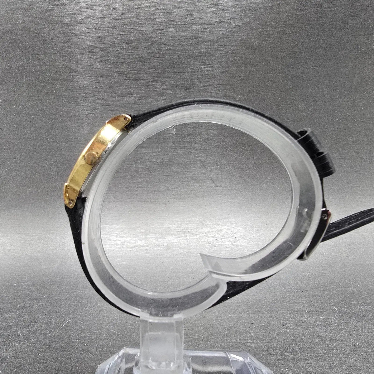 Seiko Watch Women 21mm Black Dial Gold Tone Hexagon 1221-5500 New Battery JP6