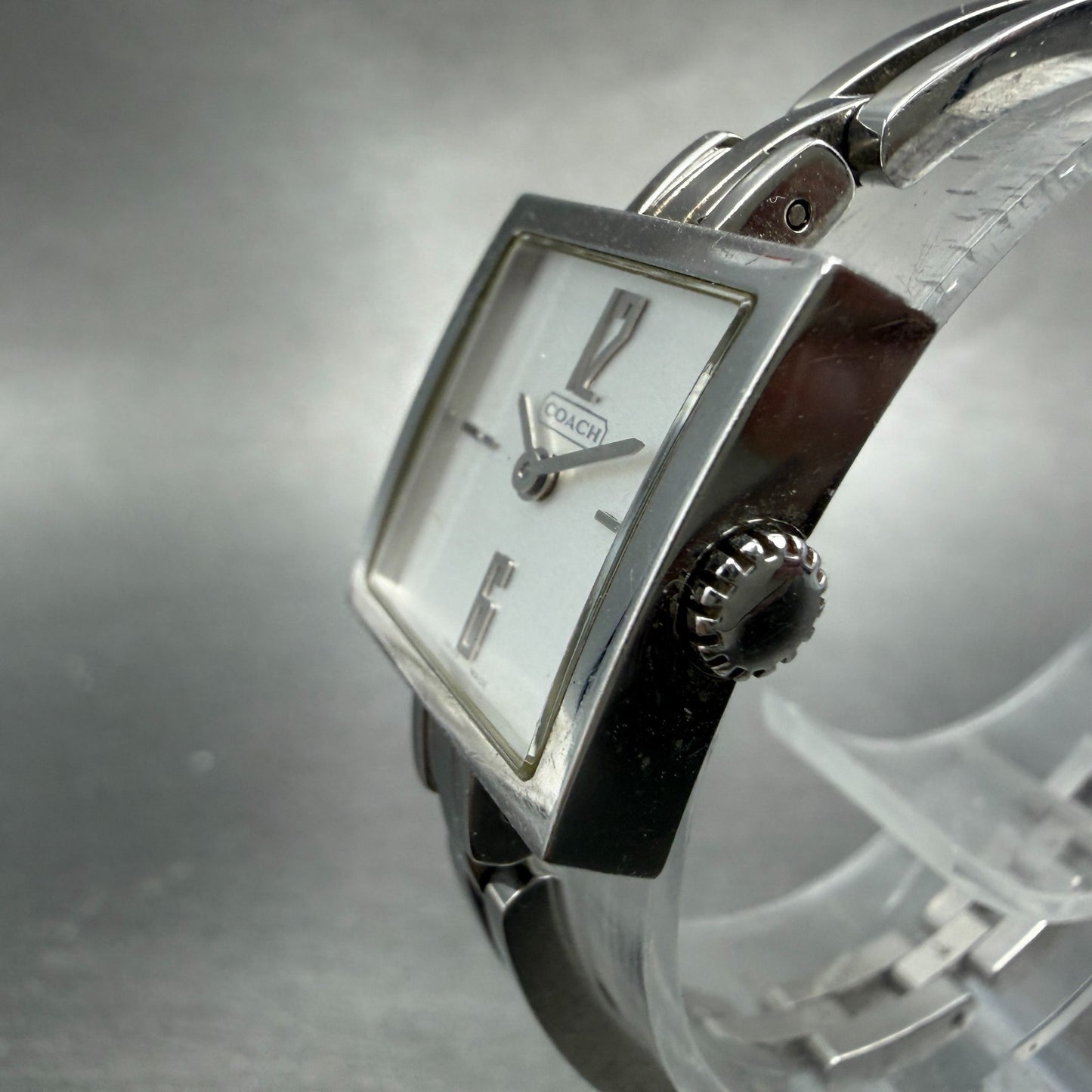 Coach Watch Women 20mm Silver Dial Steel Square Bracelet New Battery2