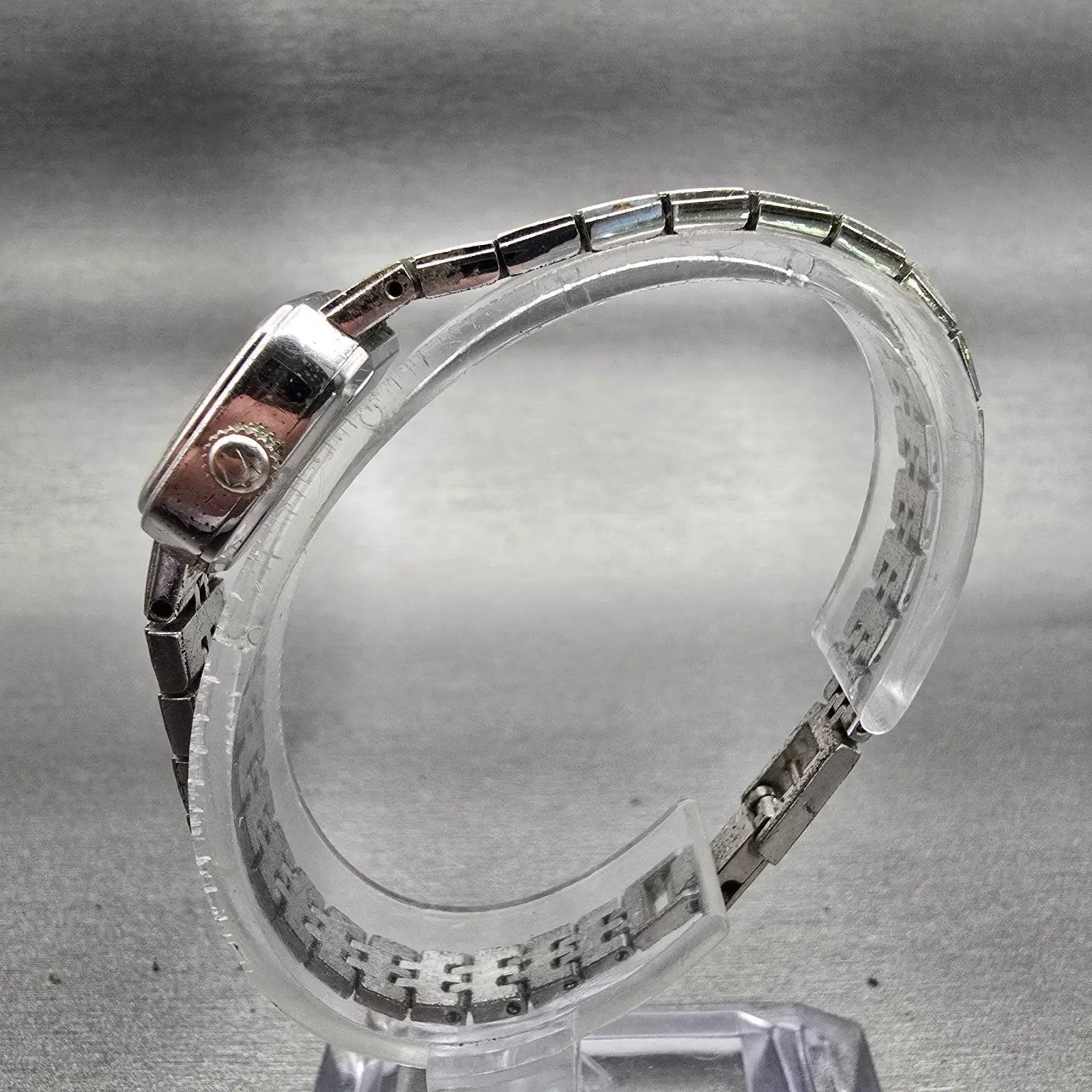 Bulova Watch Women 16mm Silver Dial Silver Tone Rectangle Vintage New Battery6