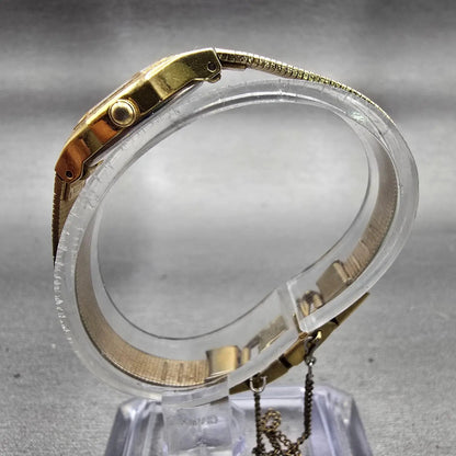 Seiko Watch Women 16mm Gold Dial Gold Tone Oval 1N00-5B29 New Battery Vintage6