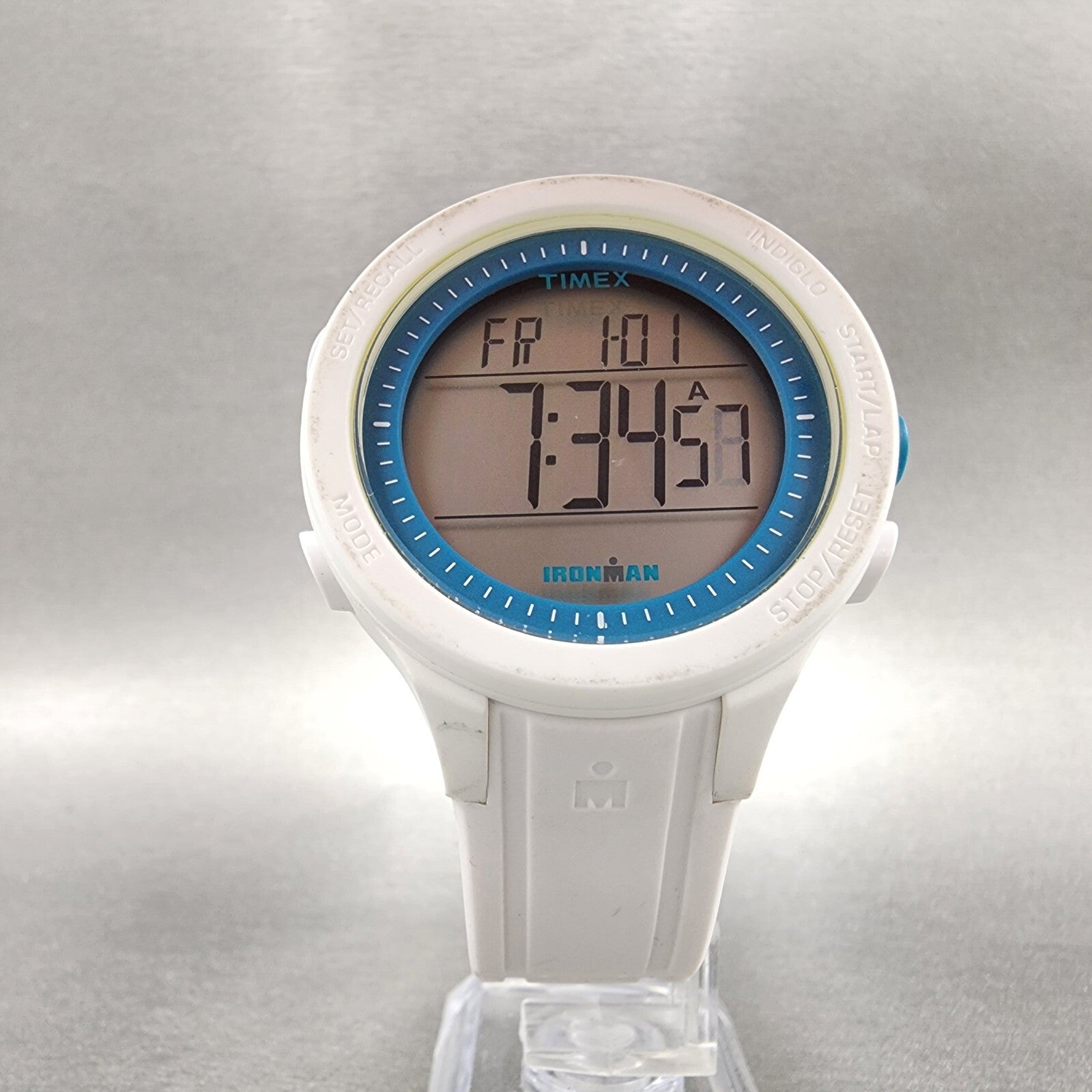 Timex Ironman Essential 30 Watch Women 42mm Digital White Case Round New Battery5
