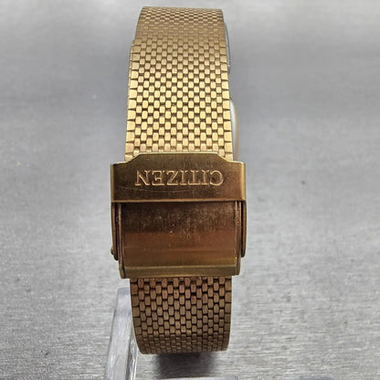Citizen Watch Men 28mm Black Dial Gold Tone Rectangle T4-G02646 New Battery VTG7