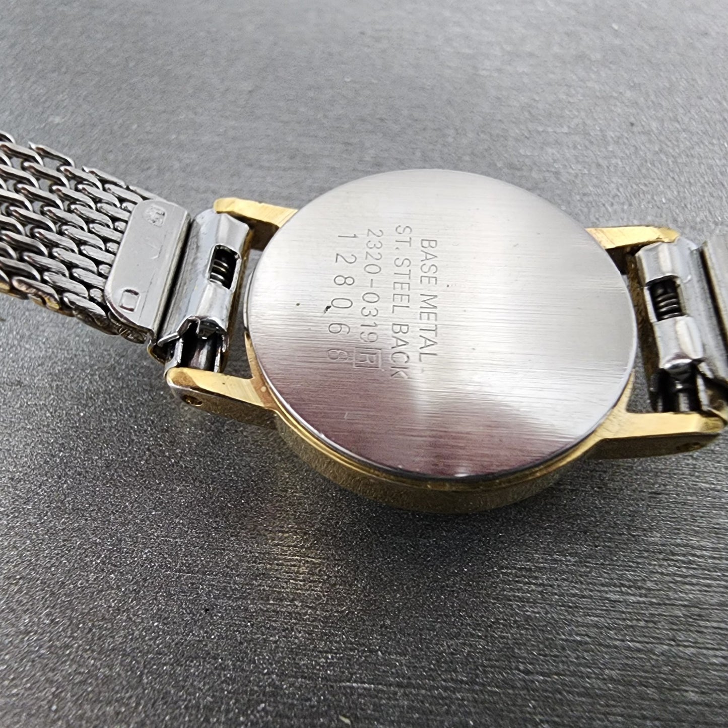 Seiko Watch Women 19mm Gold Dial Gold Tone Round 23200319 New Battery VTG7