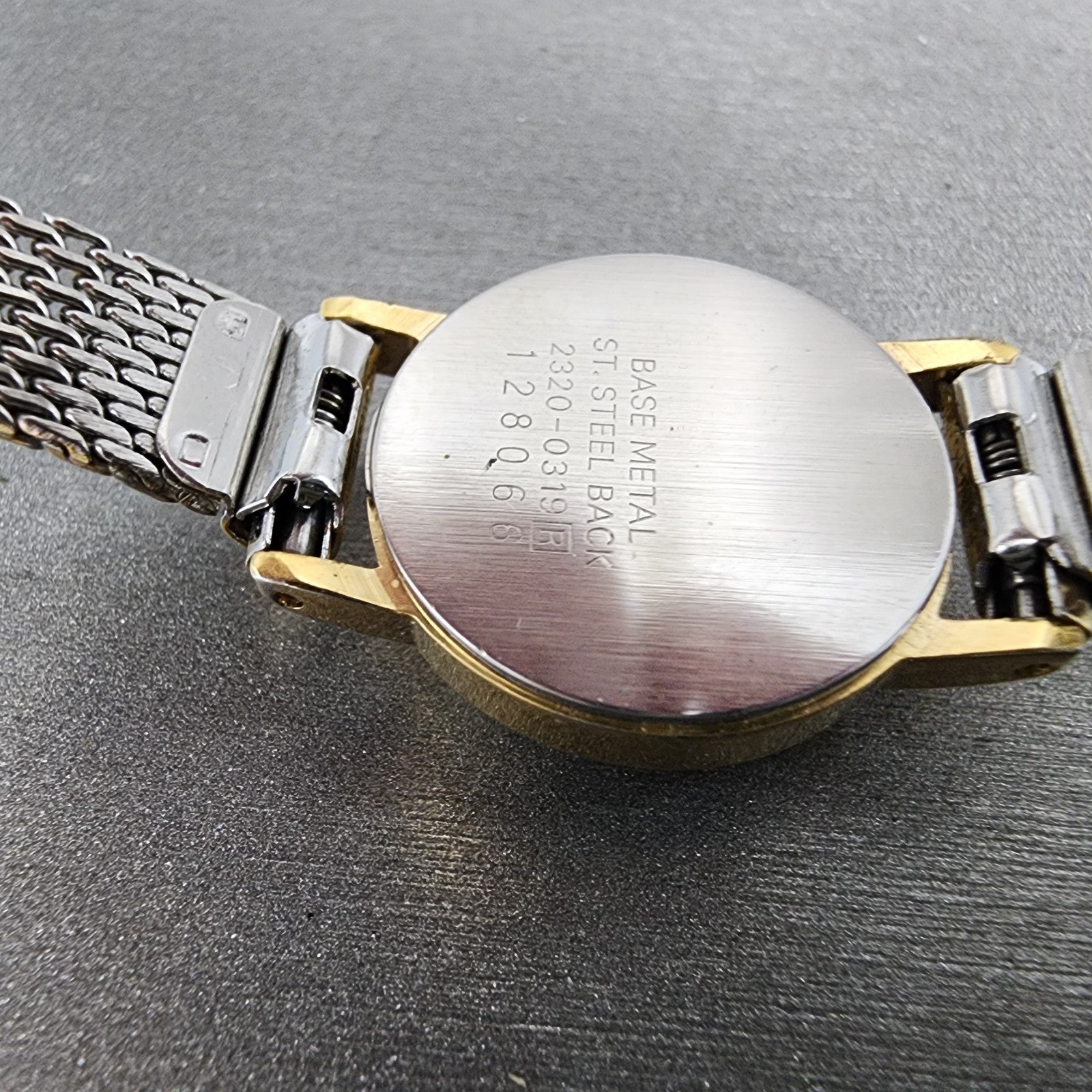 Seiko Watch Women 19mm Gold Dial Gold Tone Round 23200319 New Battery VTG7